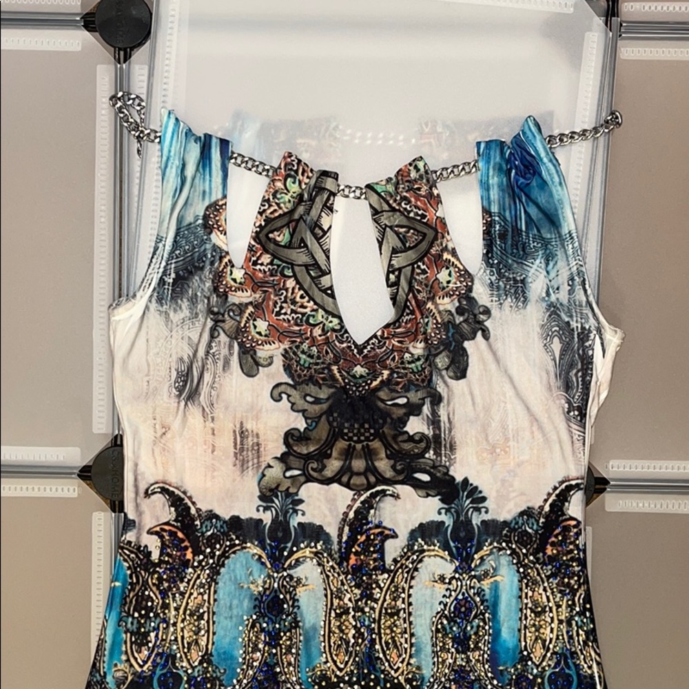 Western Printed Rhinestone Dress - Picture 3 of 8